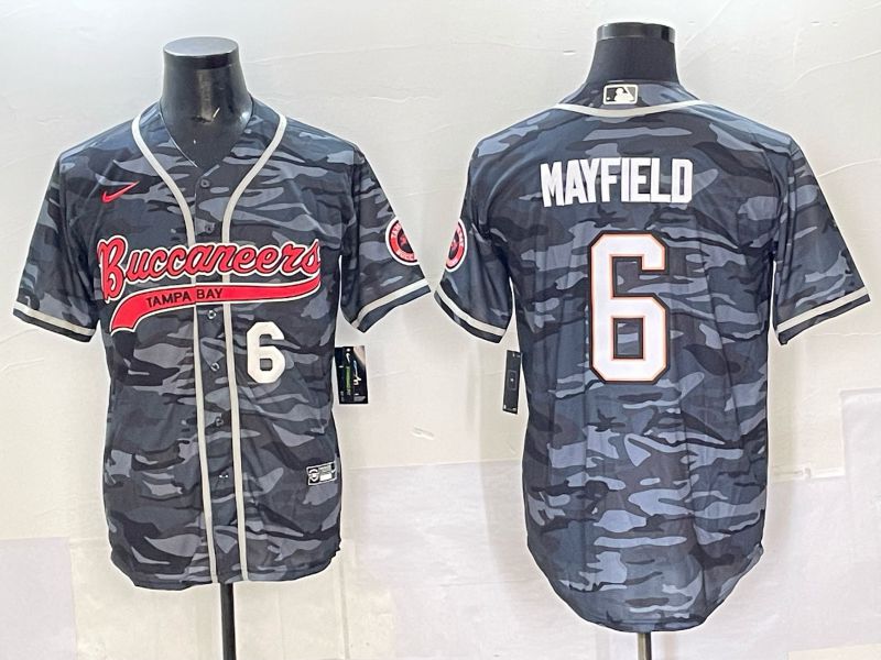 Men 2025 Tampa Bay Buccaneers 6 Mayfield Camo Joint Name Nike Limited NFL Jersey style 02